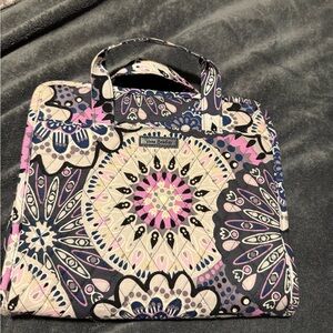 Vera Bradley Mimosa Medallion Purple Blue Hanging Travel Cosmetic Bag